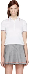 THOM BROWNE THOM BROWNE WHITE SHORT SLEEVE POLO,CO-FJP005A-01455