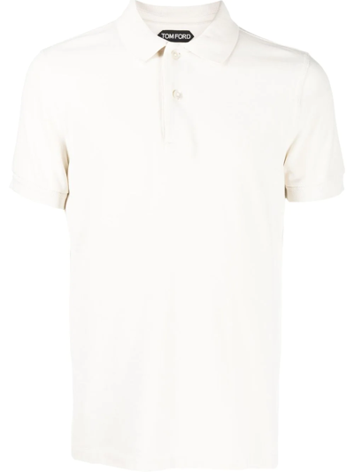 Tom Ford Short-sleeve Polo Shirt In White