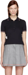 THOM BROWNE Navy Short Sleeve Polo,CO-FJP005A-01455