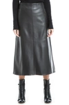 Maxstudio Faux Leather A-line Skirt In Black