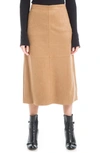 Maxstudio Faux Suede A-line Midi Skirt In Vicuna