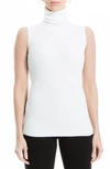 Maxstudio Sleeveless Ribbed Turtle Neck In Ivory