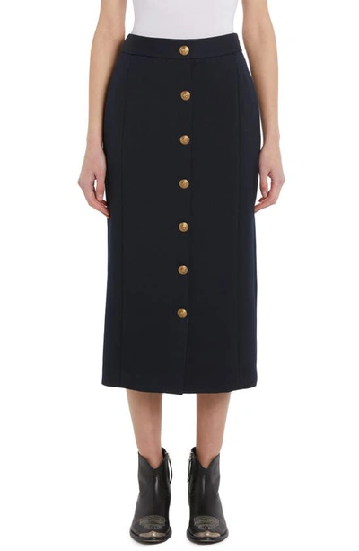 Golden Goose Golden Collection Virgin Wool Blend Pencil Skirt In Navy