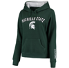 COLOSSEUM GREEN MICHIGAN STATE SPARTANS ARCH & LOGO 1 PULLOVER HOODIE