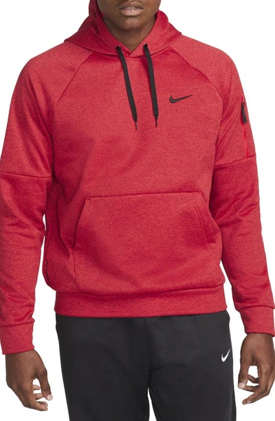 Nike Men's  Therma Therma-fit Hooded Fitness Pullover In Red