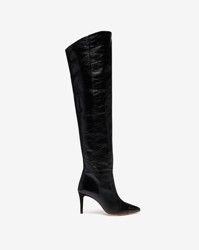 Iro Patent-leather Knee-high Boots In Black