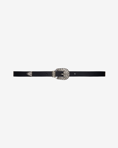 Iro Brass Leather Belt In Black