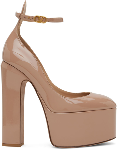 Valentino Garavani Pink Tan-go Platform Pumps In Gf9 Rose Cannelle