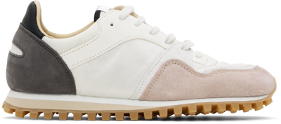 Spalwart White & Pink Marathon Trail Low Mix Sneakers In Neutral,pink