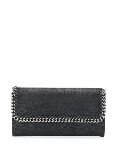 Stella Mccartney Falabella Flap Wallet In Nero