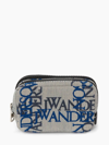 JW ANDERSON SMALL LOGO CANVAS DOUBLE ZIP POUCH