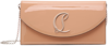 Christian Louboutin Loubi54 Patent Leather Clutch In Bg4z Nude/silver
