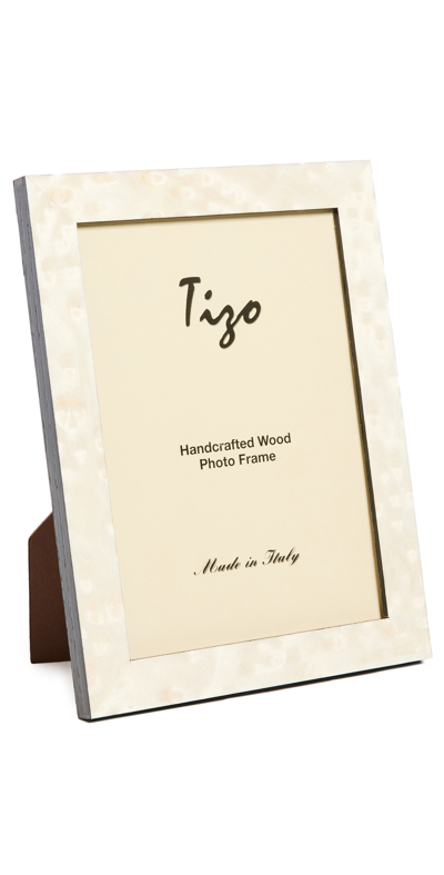 Tizo Design 5x7 Italian White Burl Wood Frame In Natural White