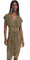 Isabel Marant Étoile Almeya Abstract-print Midi Dress In Bronze