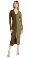 Staud Women's Shoko Colorblock Body-con Sweaterdress In Avocado/olive