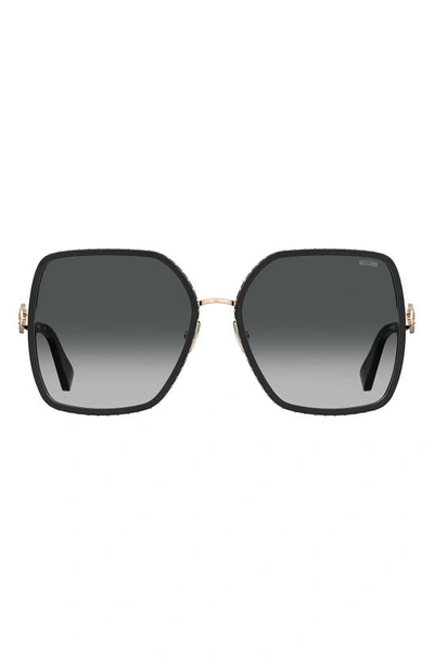 Moschino 57mm Gradient Square Sunglasses In Black / Grey Shaded