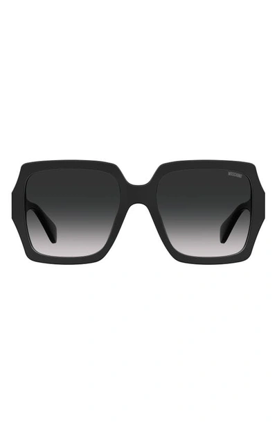 Moschino 56mm Gradient Square Sunglasses In Black