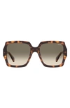 Moschino 56mm Gradient Square Sunglasses In Havana 2 / Green Shaded