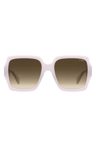 Moschino 56mm Gradient Square Sunglasses In Pink / Brown Gradient