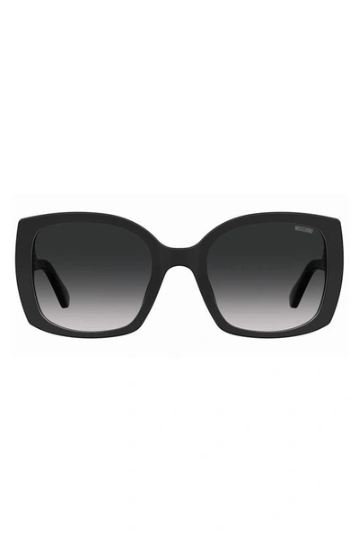 Moschino 54mm Gradient Square Sunglasses In Black / Grey Shaded