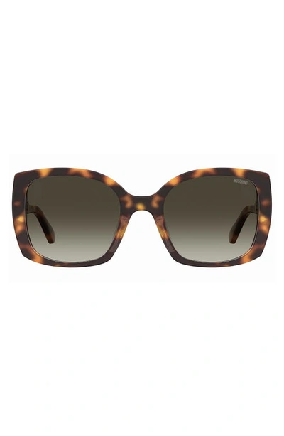 Moschino 54mm Gradient Square Sunglasses In Havana 2 / Brown Gradient