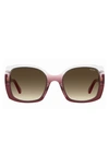 Moschino 54mm Gradient Square Sunglasses In Crystal Red / Brown Gradient