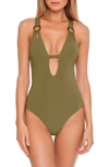 Becca Color Code Plunge One-piece Swimsuit In Seaweed