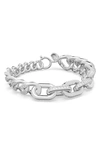 Swarovski Women's Dextera Rhodium-plated & Crystal Mixed-link Chain Bracelet In White