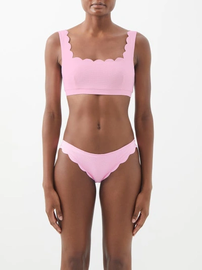 Marysia Palm Springs Scalloped Bikini Top In Pink