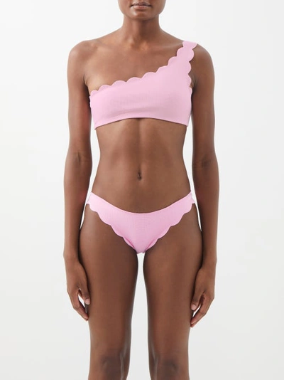Marysia Santa Barbara Scalloped-edge Bikini Top In Pink