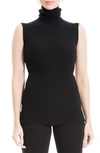 Maxstudio Sleeveless Ribbed Turtle Neck In Black