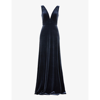 JENNY YOO LOGAN V-NECK VELVET GOWN