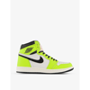 Jordan Air  1 High Leather Low-top Trainers In Volt Black Sail