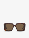 Prada Womens Brown Pr 23ys Square-frame Tortoiseshell Acetate Sunglasses In Brown