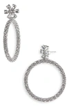 Amina Muaddi Daisy Crystal-embellished Hoop Earrings In Silber