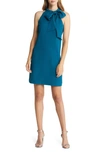 Vince Camuto Halter Tie Neck A-line Dress In Teal