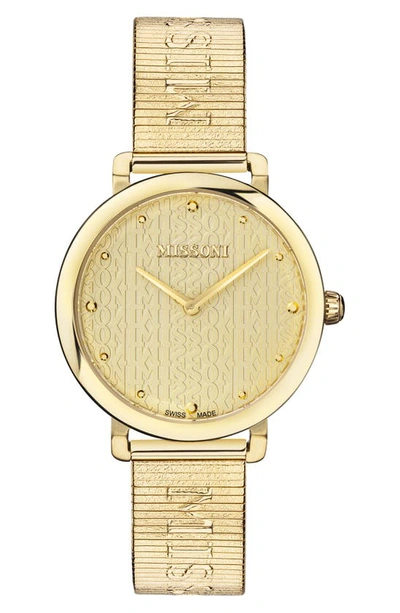 Missoni Lettering Bracelet Watch, 38mm In Gold
