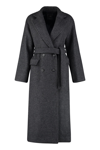 PINKO GIACOMO DOUBLE-BREASTED PRINCE-OF-WALES WOOL COAT