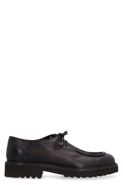 Doucal's Leather Lace-up Shoes In Brown