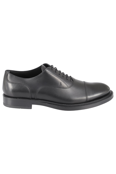 Tod's Francesina Leather Oxford Loafers In Nero
