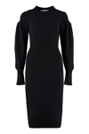 Philosophy Di Lorenzo Serafini Long-sleeve Knitted Midi Dress In Black