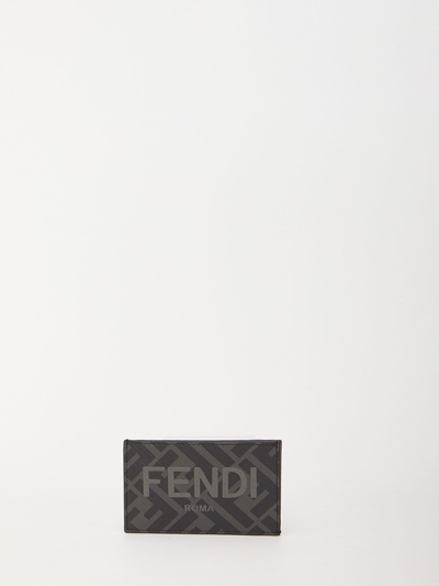 Fendi Cardholder With Logo In Black