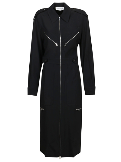 Victoria Beckham Zip-detailed Crepe Midi Dress In Black