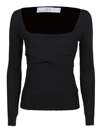 Iro Amarok Square-neck Ribbed Sweater In Black