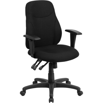 Offex Mid-back Black Fabric Multifunction Swivel Ergonomic Task Office Chair With Adjustable Arms
