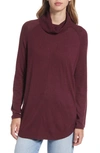 Caslon Turtleneck Tunic Sweater In Burgundy Royale