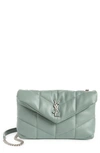 Saint Laurent Loulou Ysl Mini Quilted Crossbody Bag In Vert Opaline