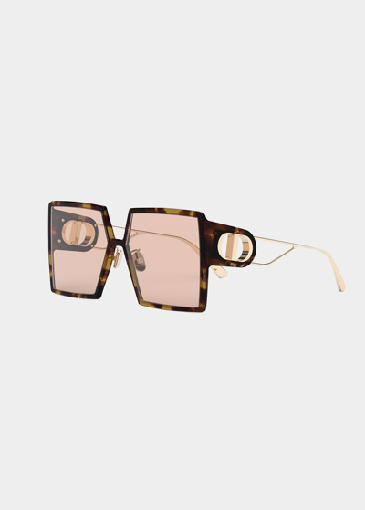 Dior 30montaigne Su 53y Oversized Square Sunglasses In 53y Blonde Havana