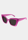 Saint Laurent Injection Plastic Cat-eye Sunglasses In 004 Pink