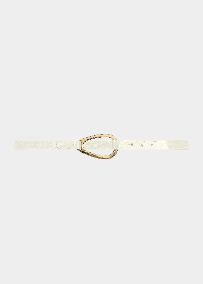 Vaincourt Paris L'adorable Small Pebbled Leather Belt In White